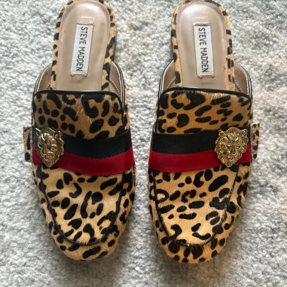 Steve Madden Leopard Slides Size 6.5 - Picture 1 of 5